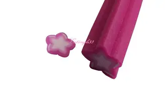 Baton fimo étoile fuchsia