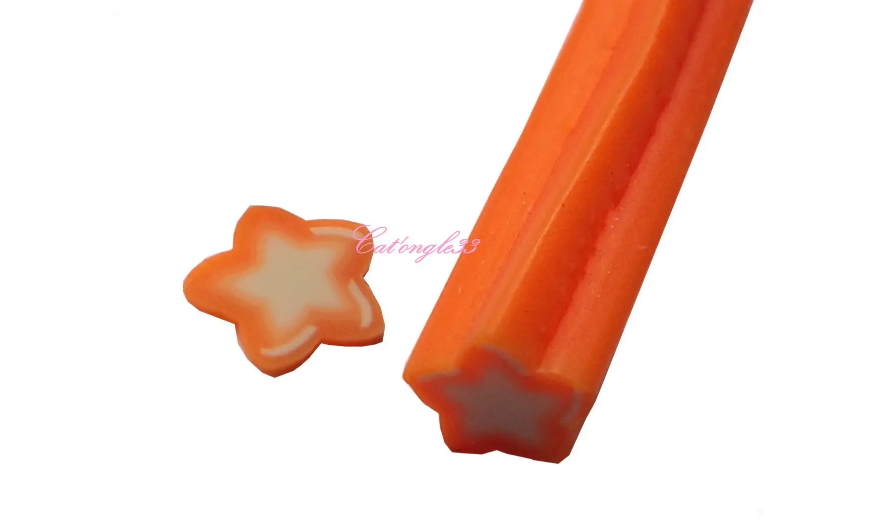 Baton fimo étoile orange