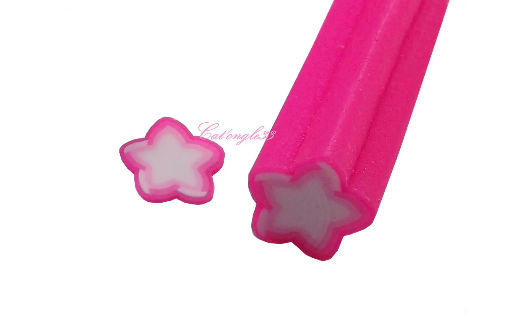 Baton fimo étoile rose