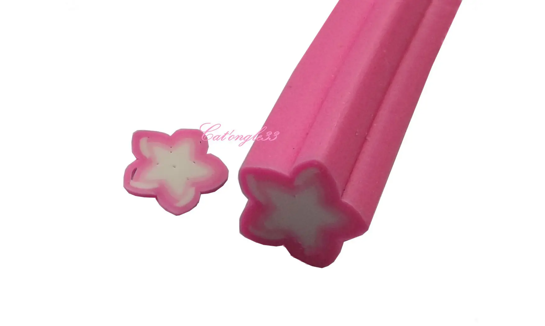 Baton fimo étoile rose clair