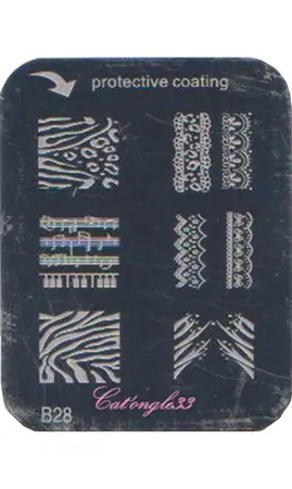 Plaque stamping B28 rectangle nail art