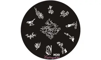 Plaque stamping H30 ronde nail art