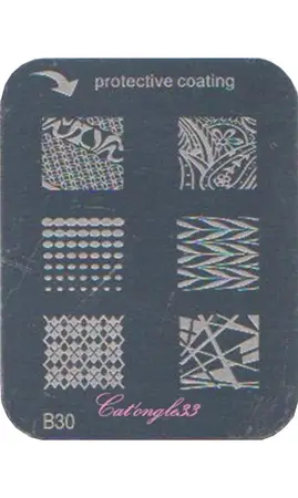 Plaque stamping B30 rectangle nail art