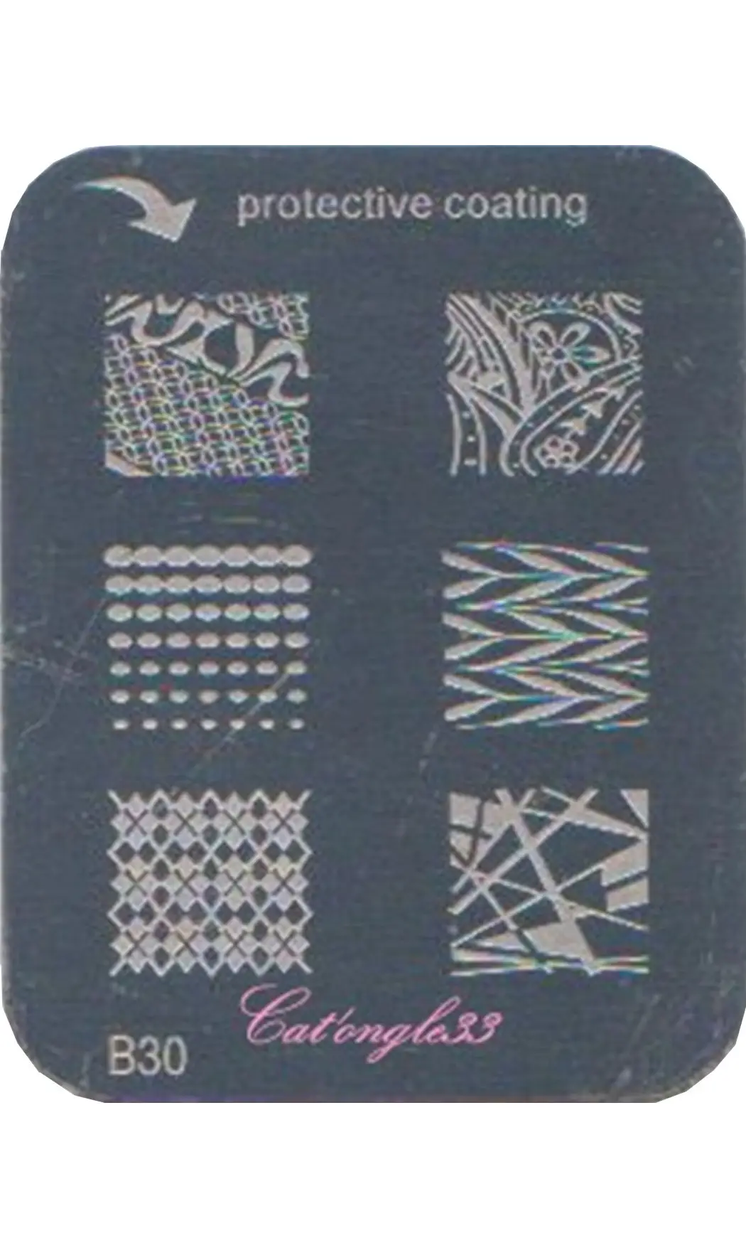 Plaque stamping B30 rectangle nail art