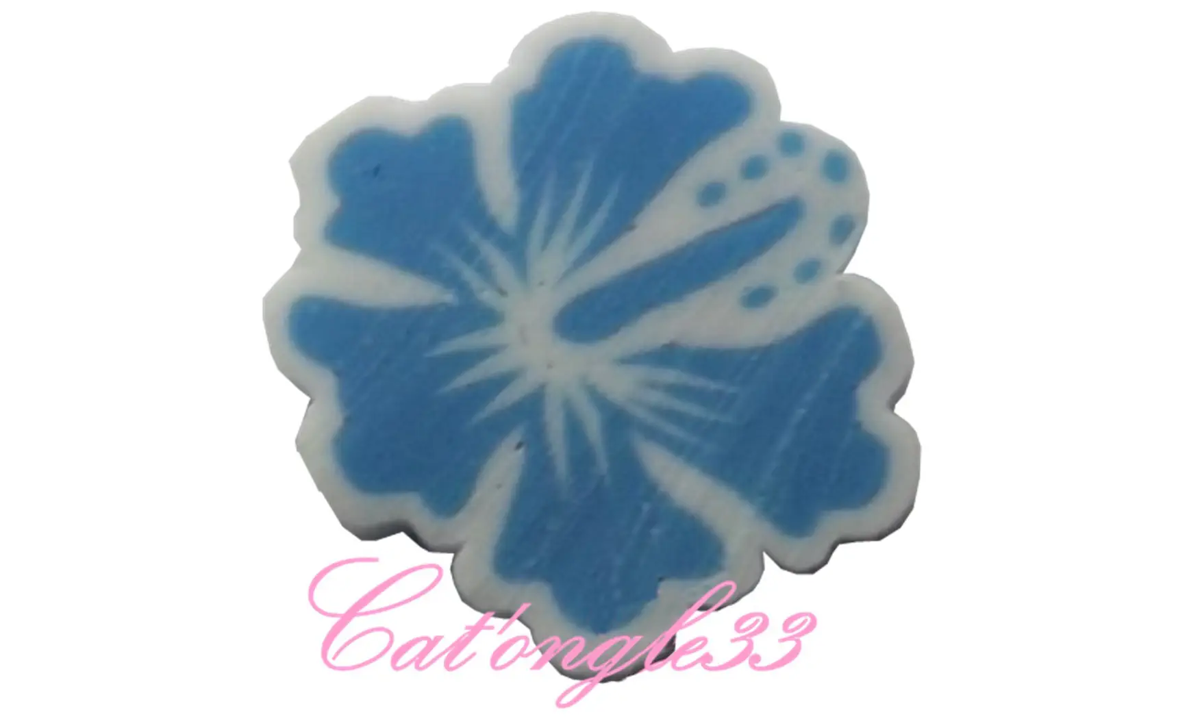 Sachet de fimo hibiscus bleu clair