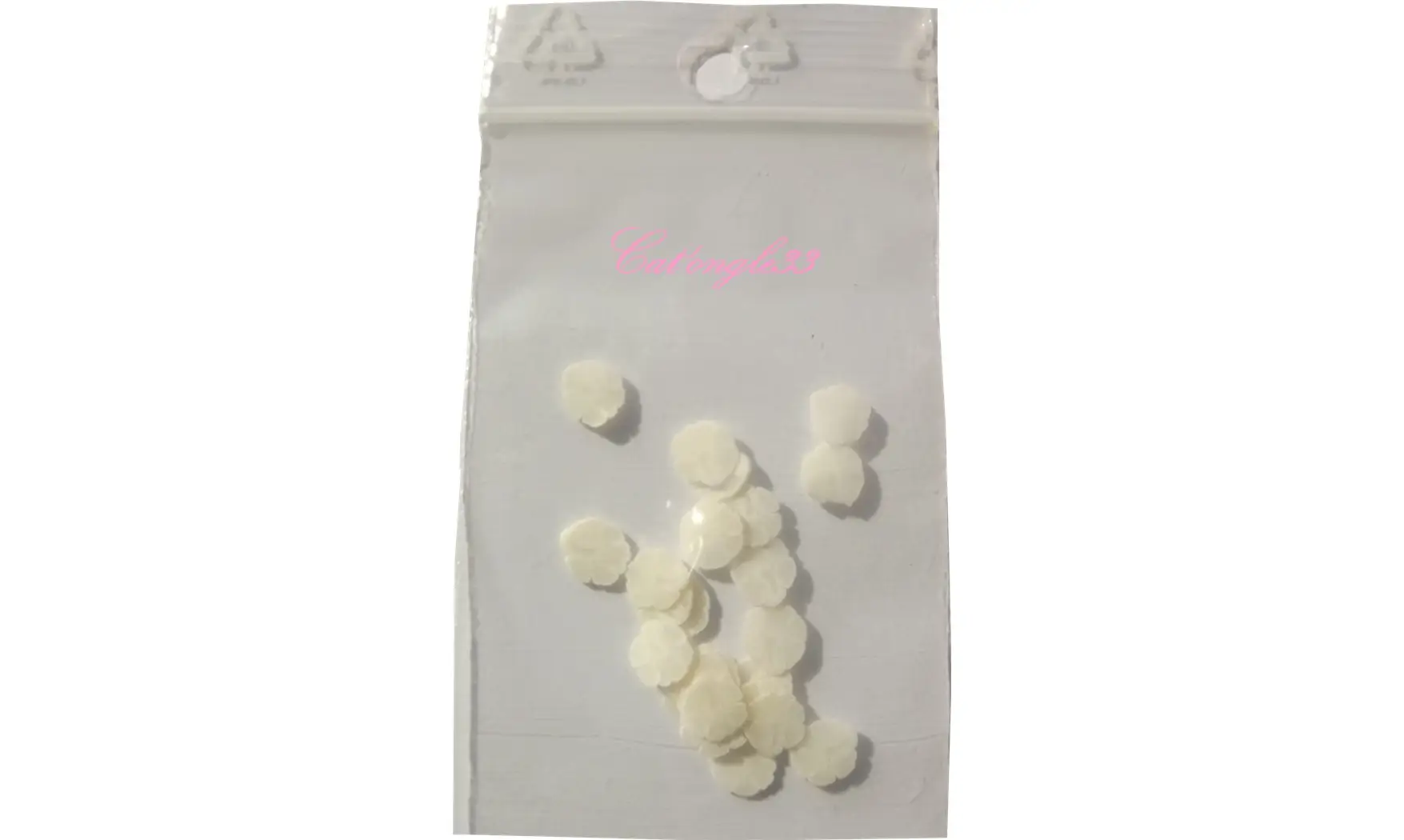Sachet de fimo hibiscus blanc