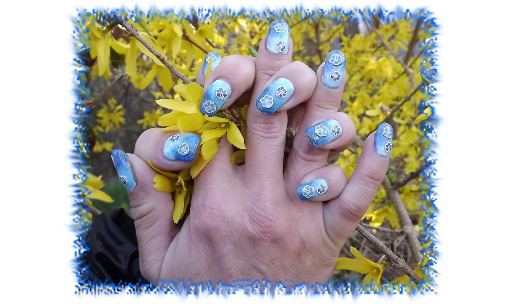 Baton fimo hibiscus bleu clair