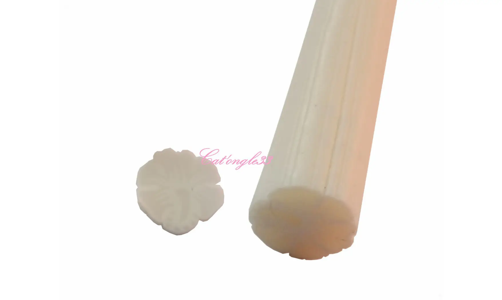 Baton fimo hibiscus blanc