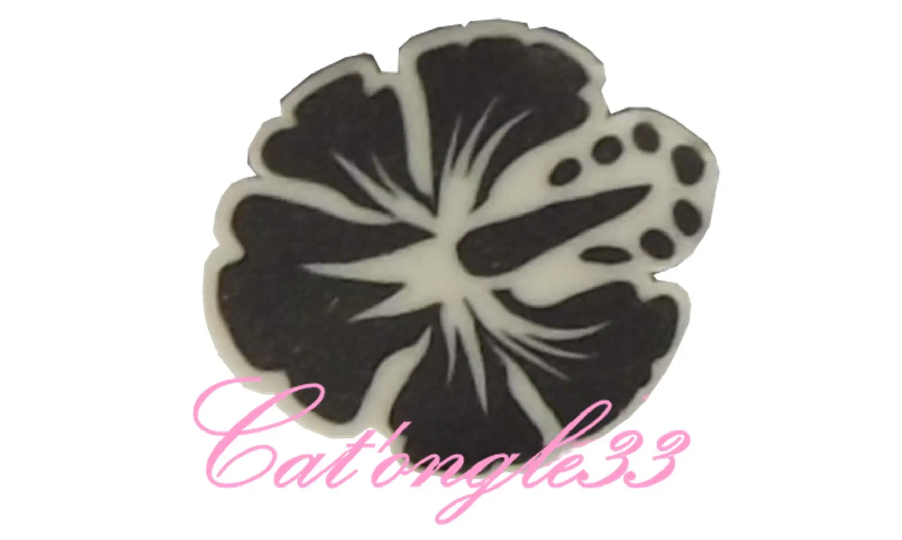 Baton fimo hibiscus noir