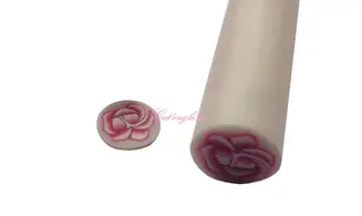 Baton fimo rose blanche rose