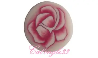 Sachet de fimo rose blanche rose