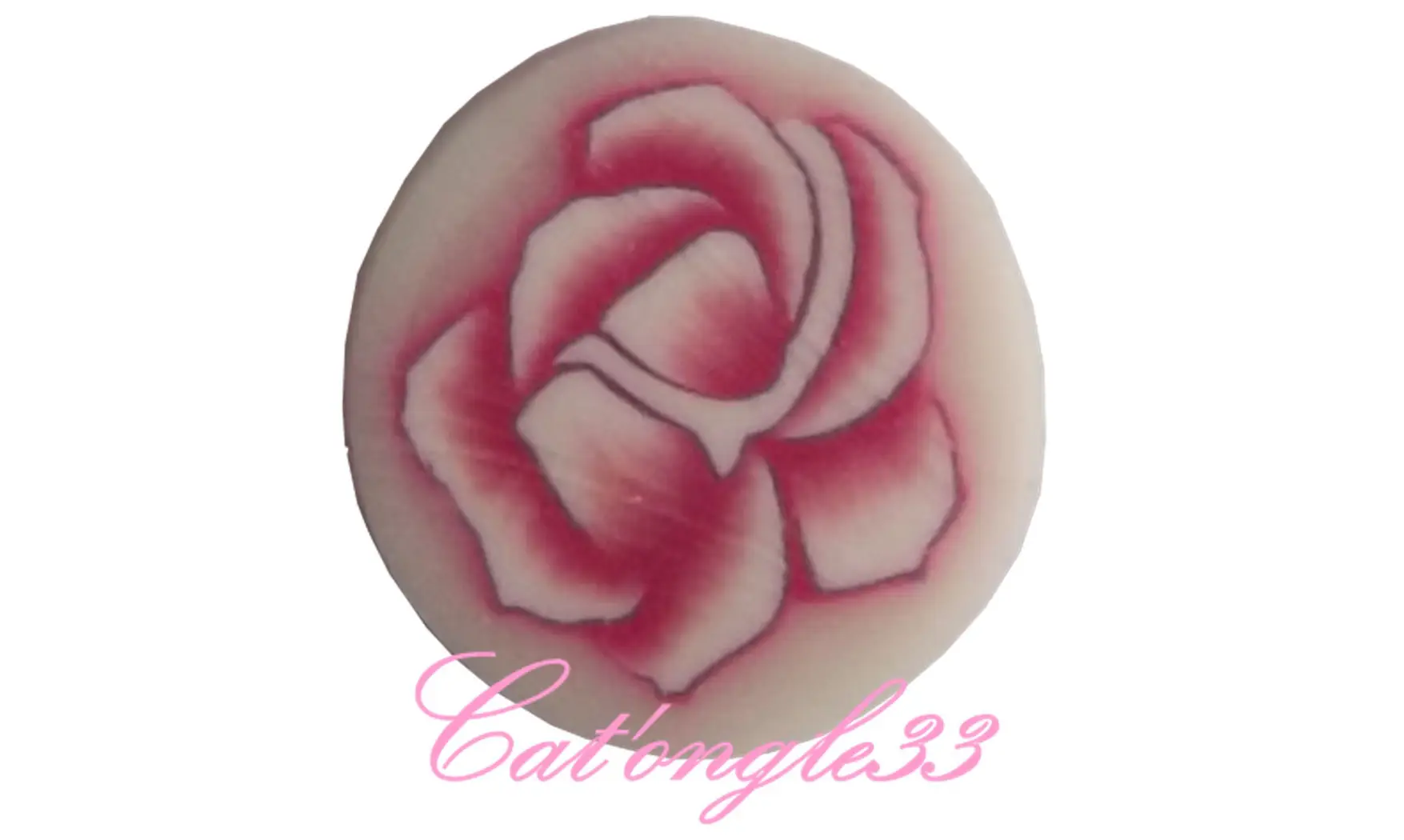 Sachet de fimo rose blanche rose