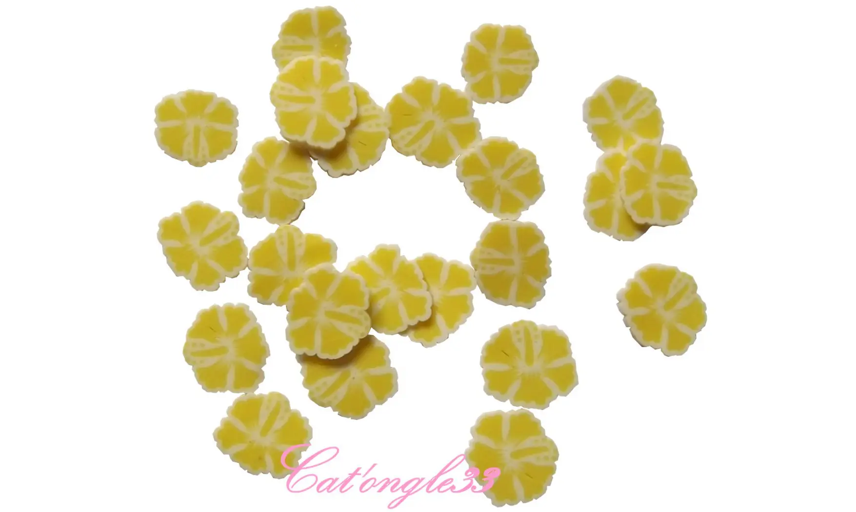 Sachet de fimo hibiscus jaune