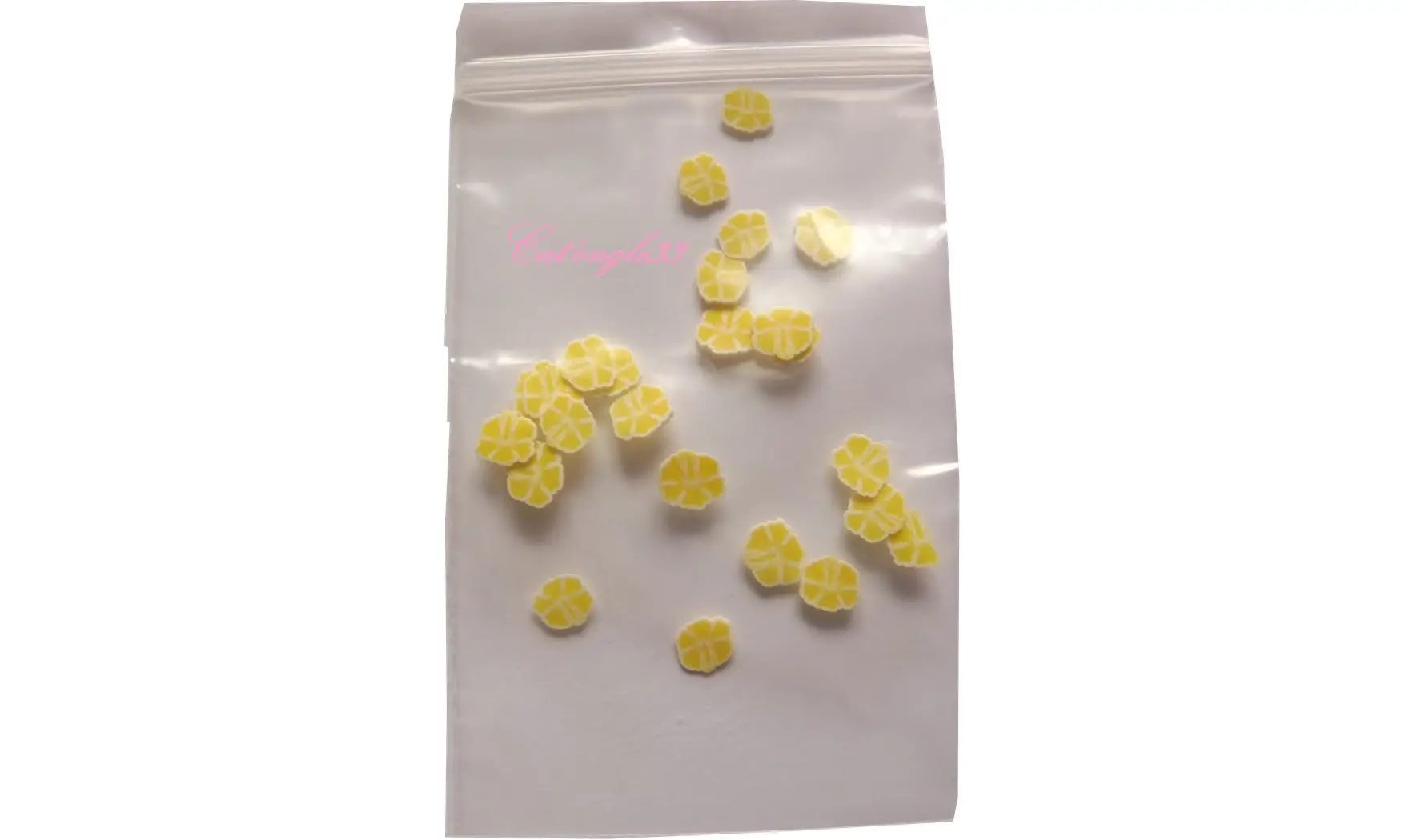Sachet de fimo hibiscus jaune