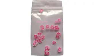 Sachet fimo hibiscus rose clair