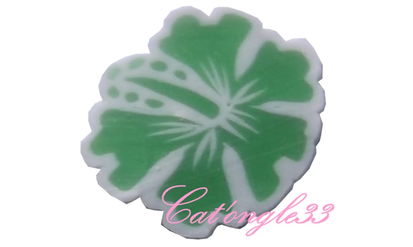 Sachet fimo hibiscus vert