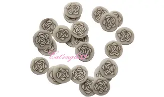 Sachet fimo rose blanche grise
