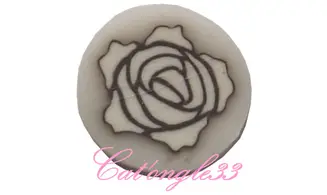Sachet fimo rose blanche grise
