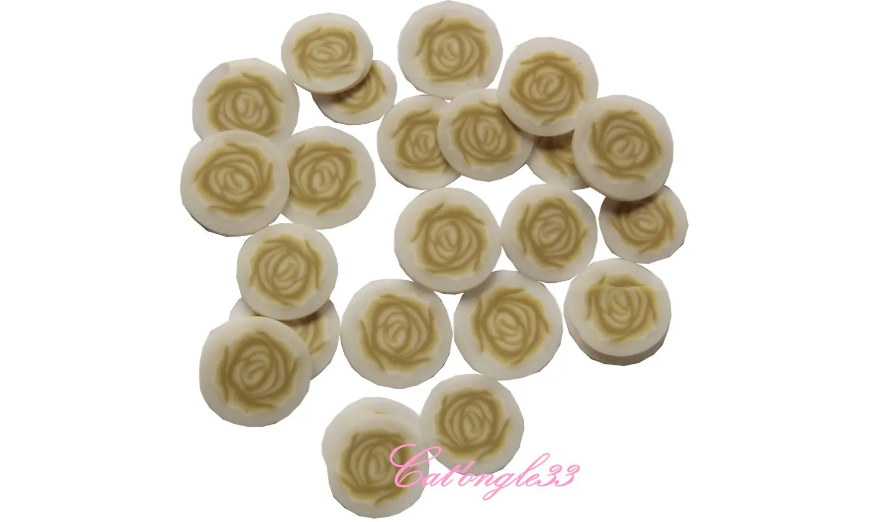 Sachet fimo rose beige