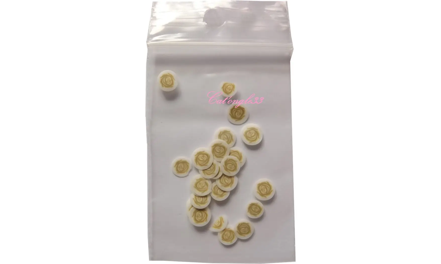 Sachet fimo rose beige