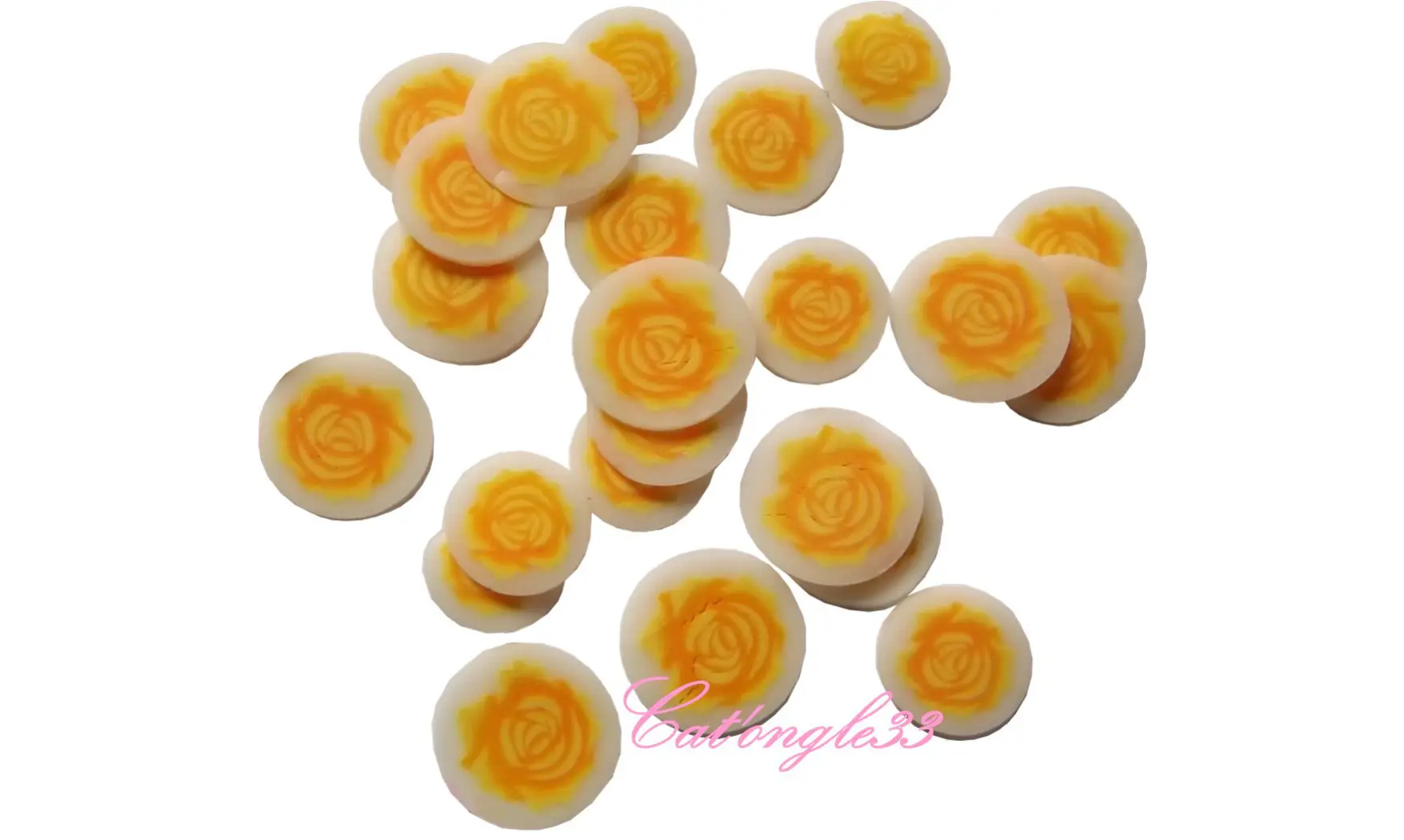 Sachet fimo rose orange