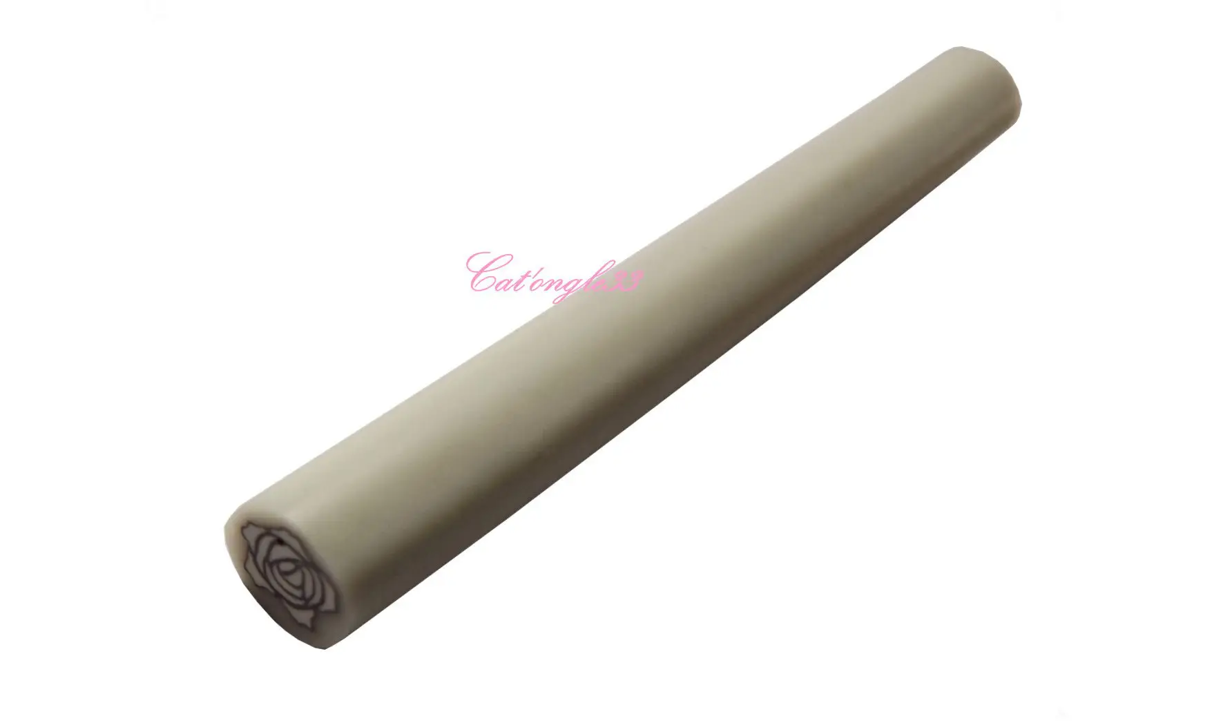 Baton fimo rose blanche grise