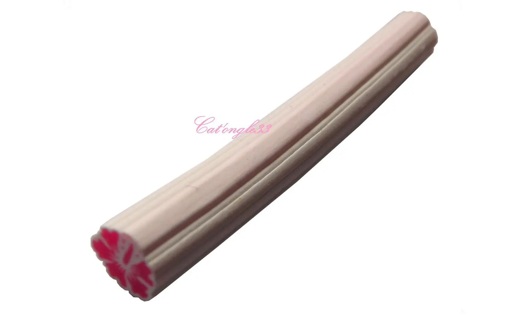 Baton fimo hibiscus rose clair