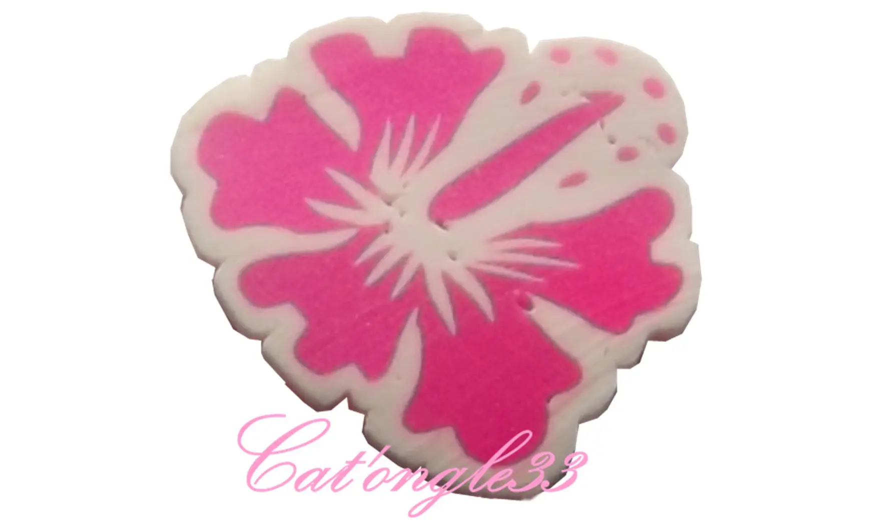 Baton fimo hibiscus rose clair