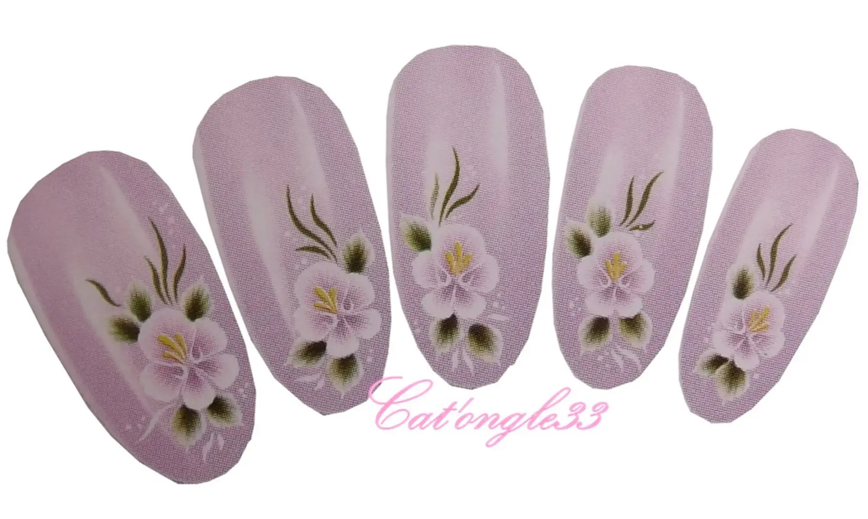 Water décal Fleurs rose G039A