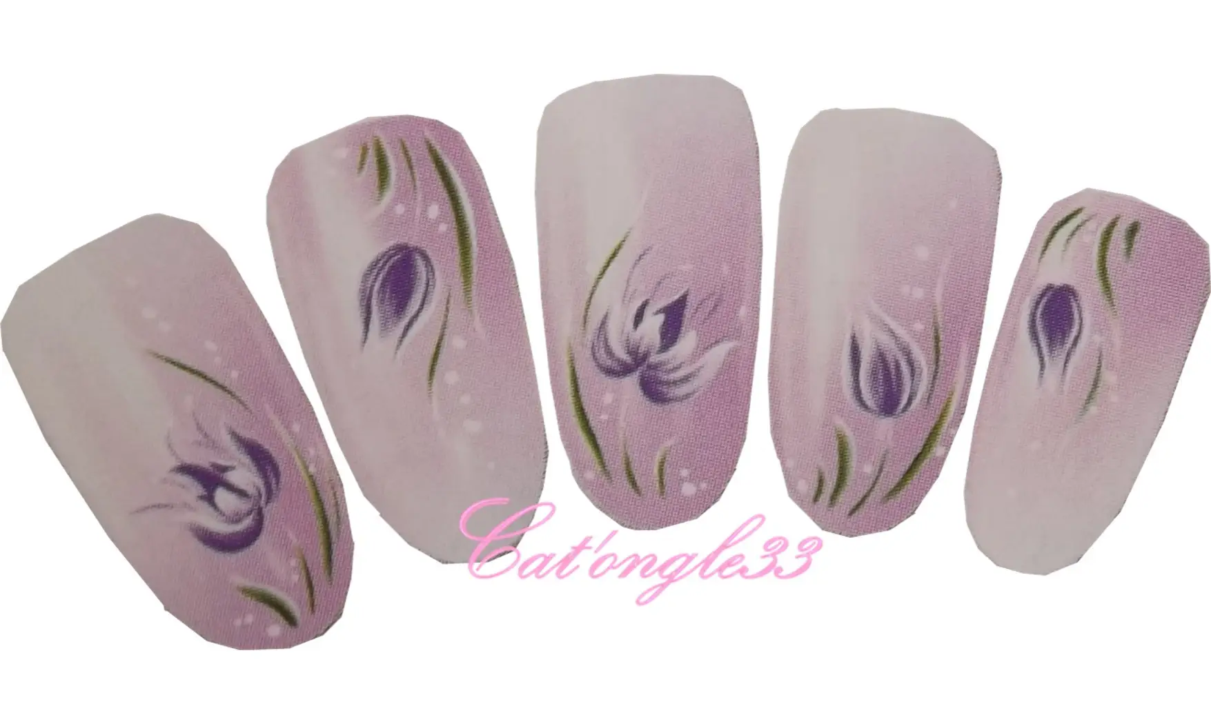 Water décal tulipe violette G040