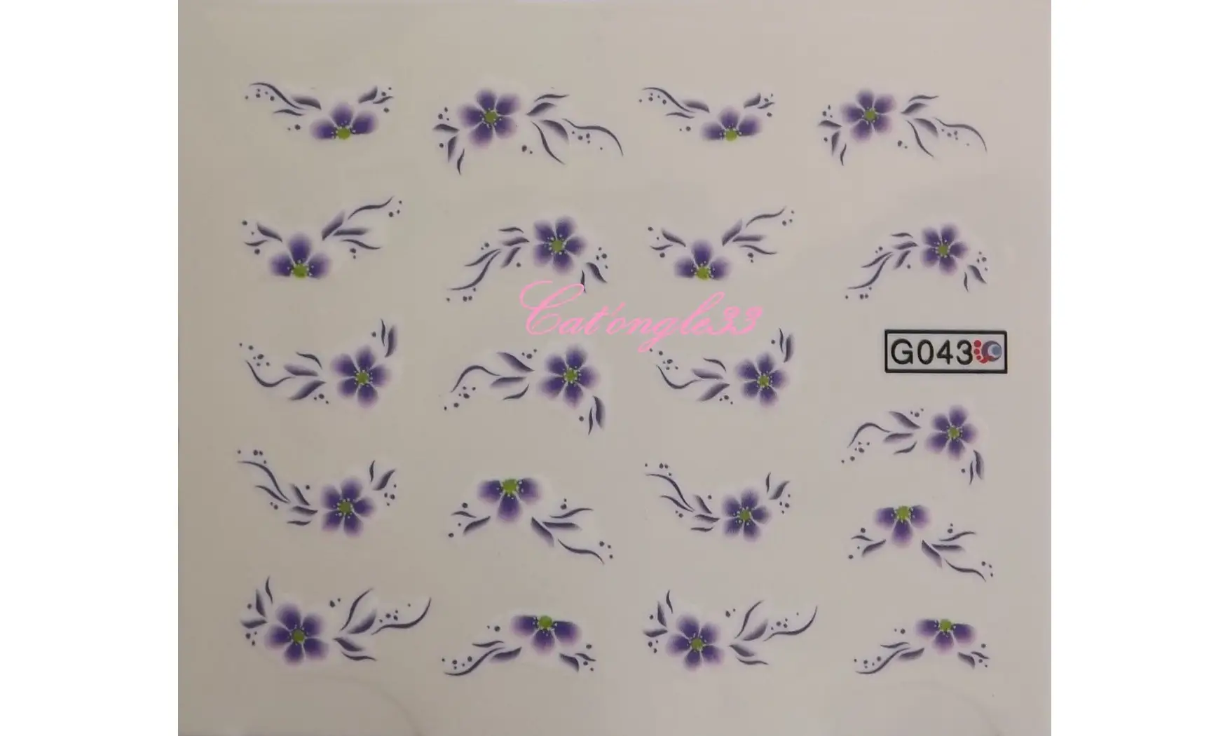 Water décal Fleurs violette G043