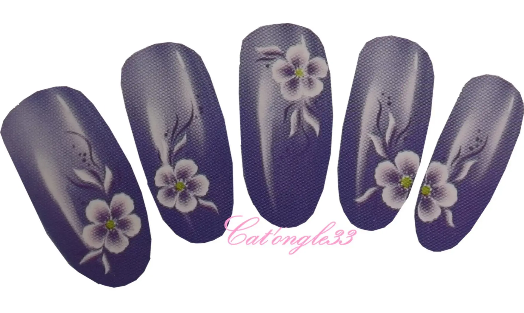 Water décal Fleurs violette G043