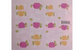 Water décal rose jaune rose G086