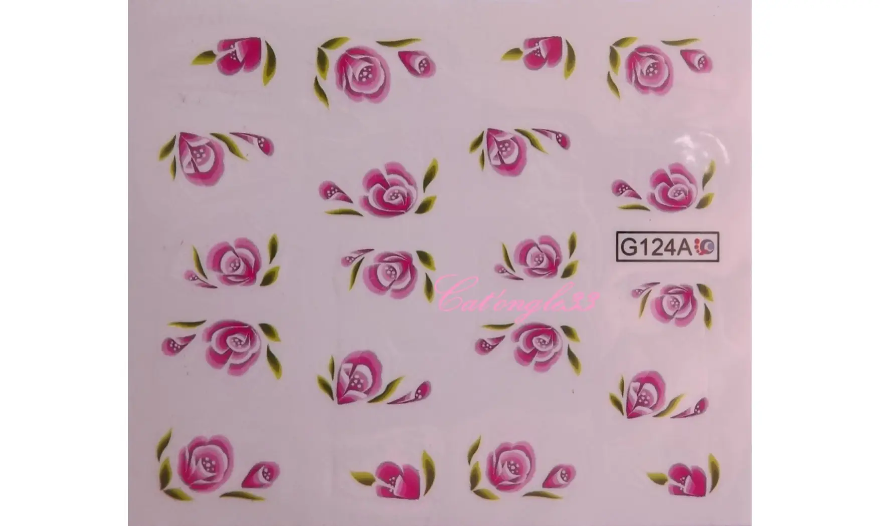 Water décal Fleurs rose G124A