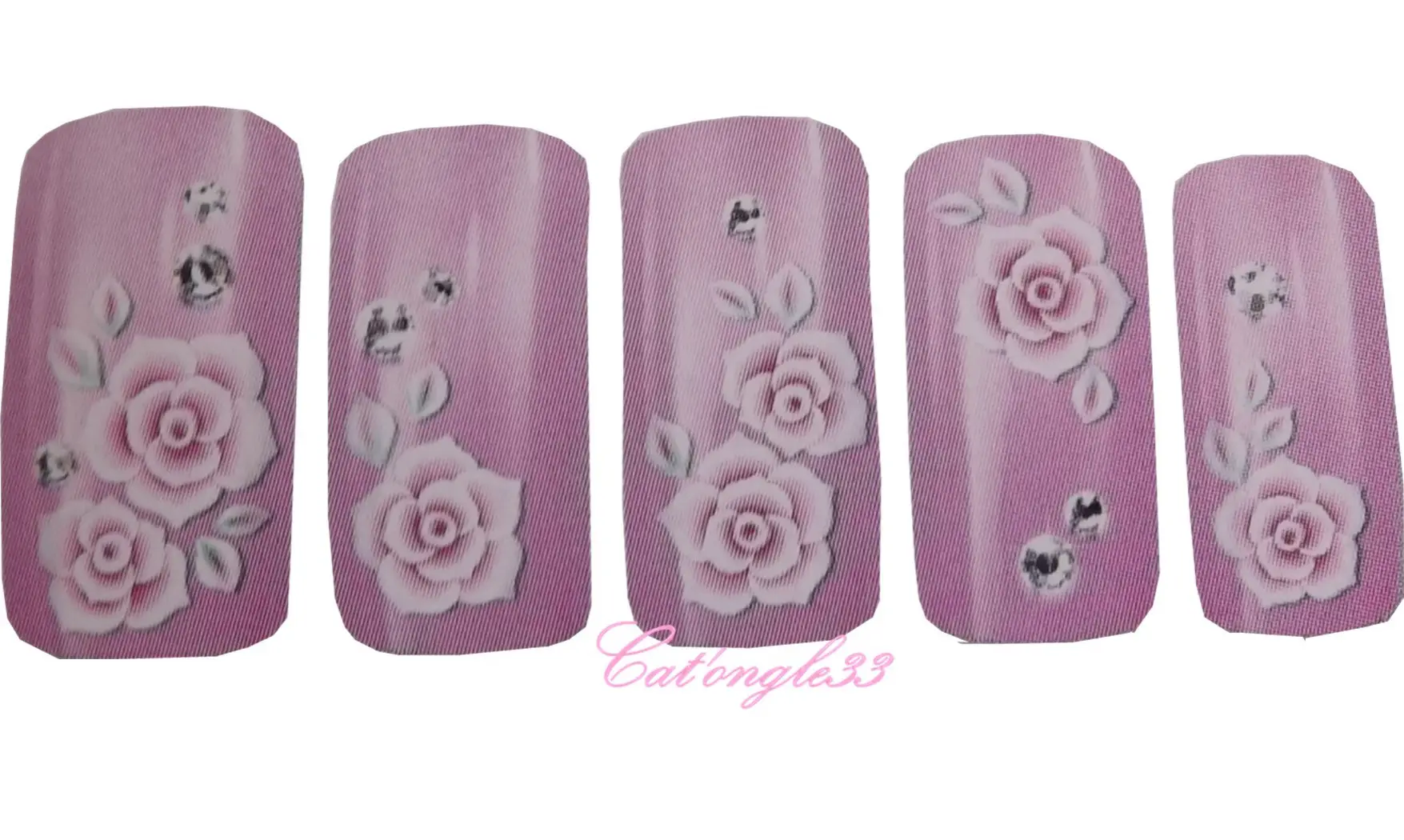 Water décal Fleurs rose H022
