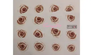 Water décal Fleurs marron T116