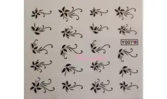 Water décal Fleurs noire Y007