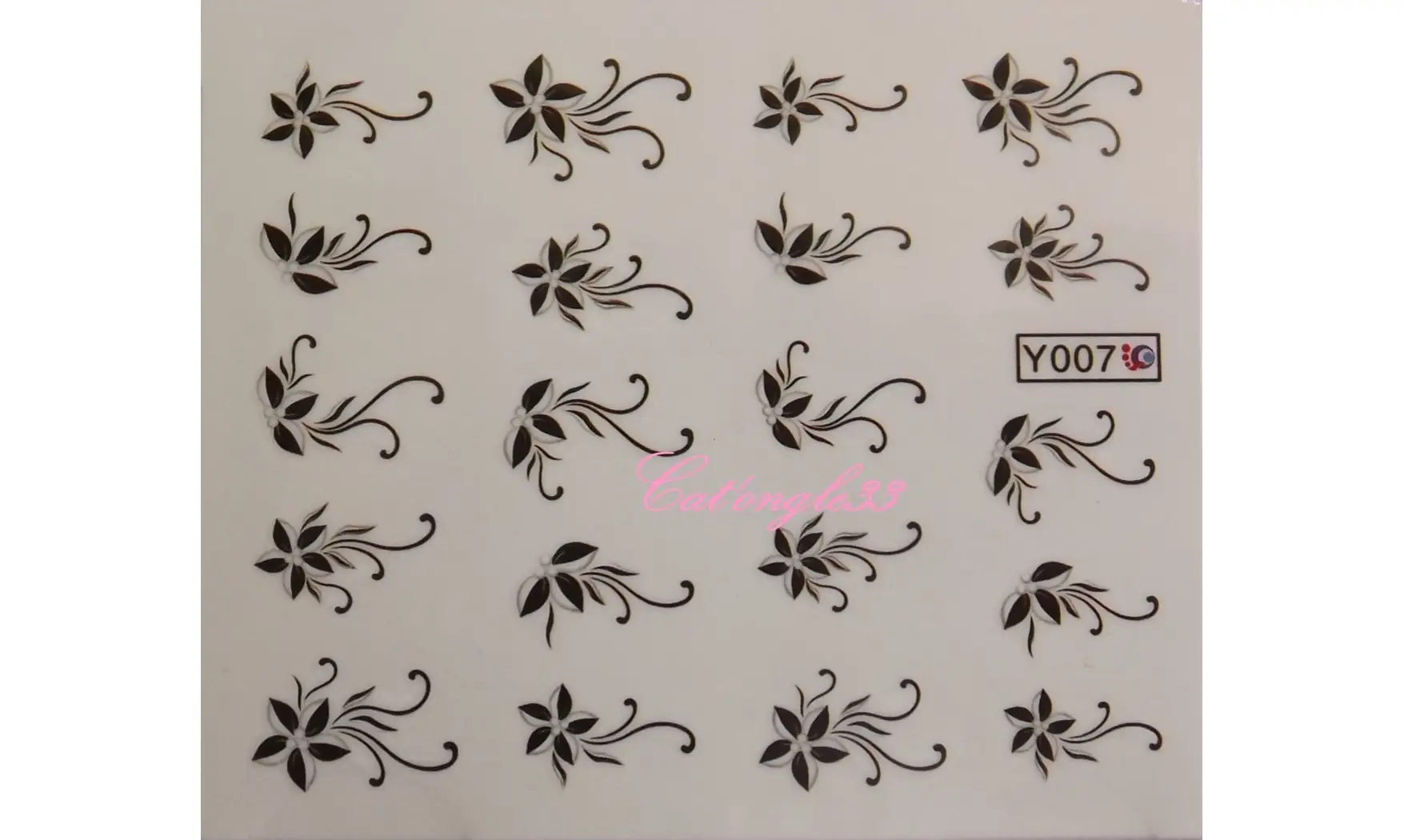 Water décal Fleurs noire Y007
