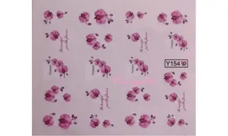 Water décal orchidée rose Y154