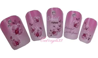 Water décal orchidée rose Y154