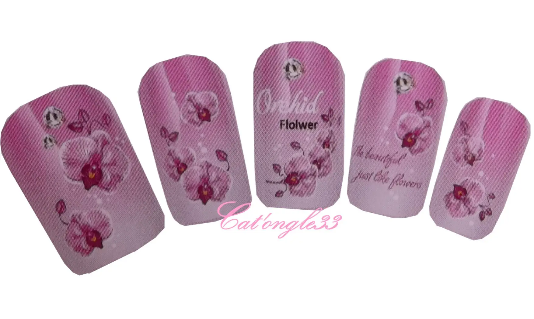 Water décal orchidée rose Y154