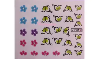 Water décal Fleurs/papillon Y138A