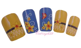 Water décal Fleurs/papillon jaune Y158