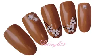 Water décal Fleurs blanche ruban T201