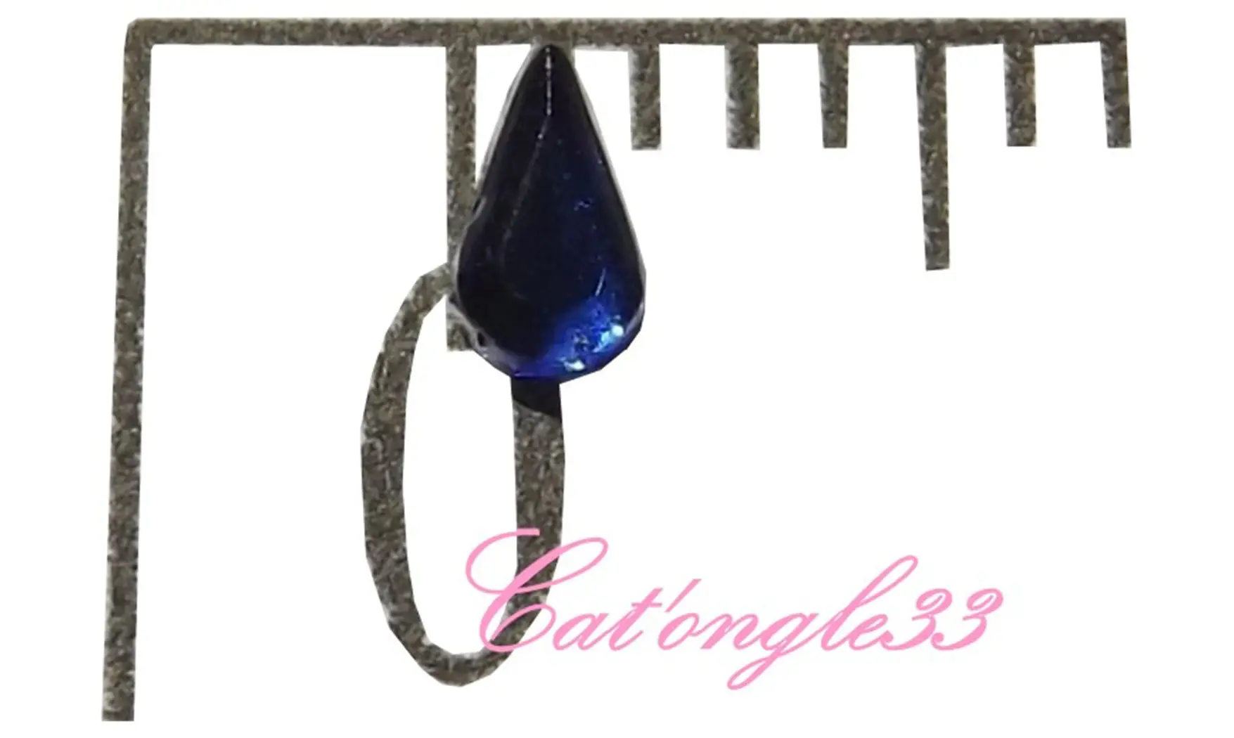 Strass goutte bleu roi