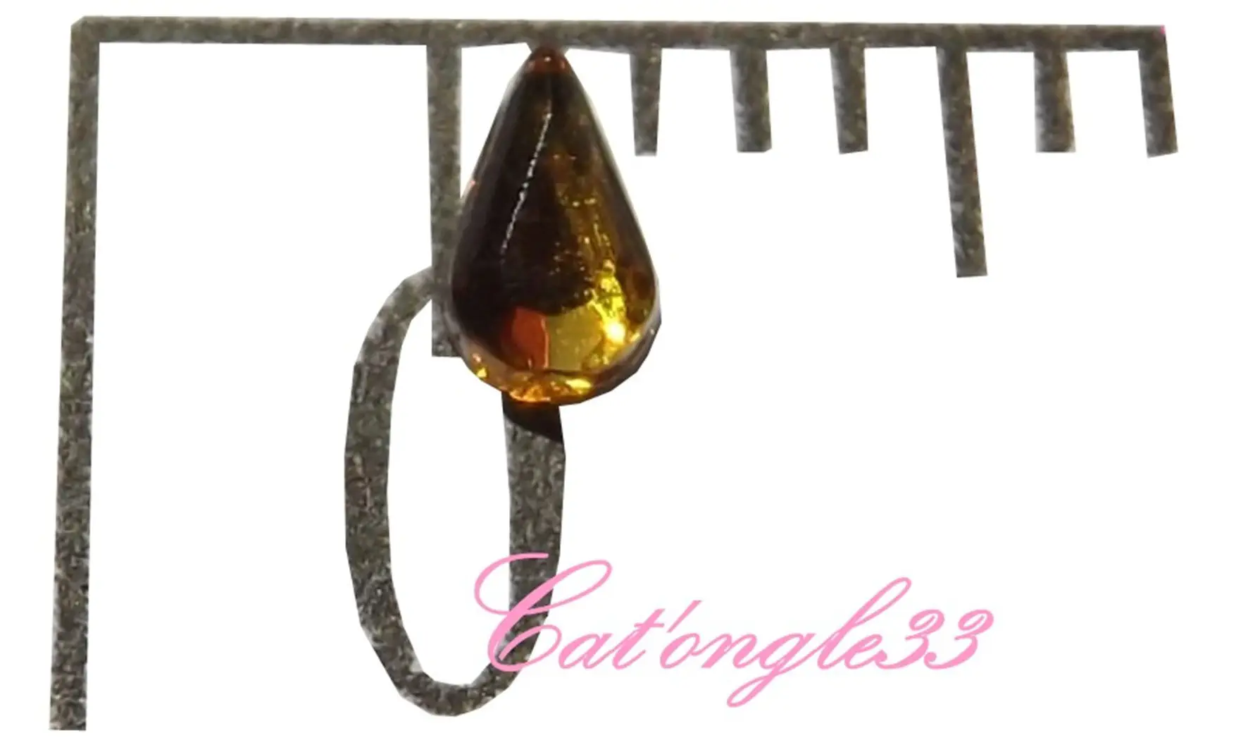 Strass goutte jaune