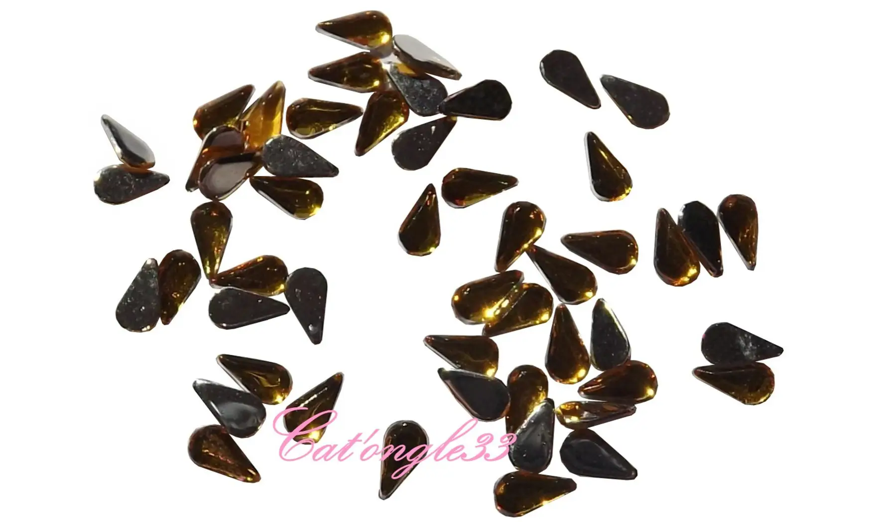 Strass goutte jaune
