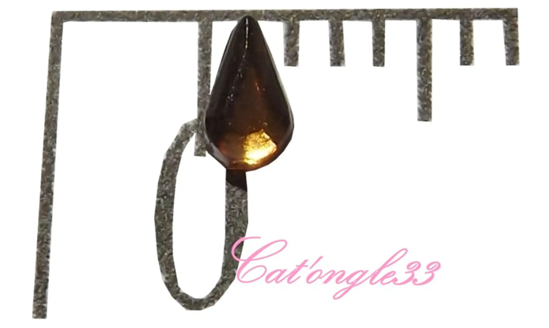 Strass goutte marron
