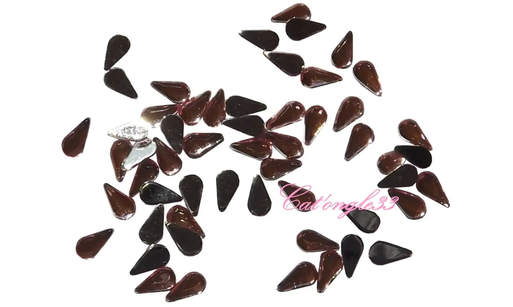 Strass goutte rose clair