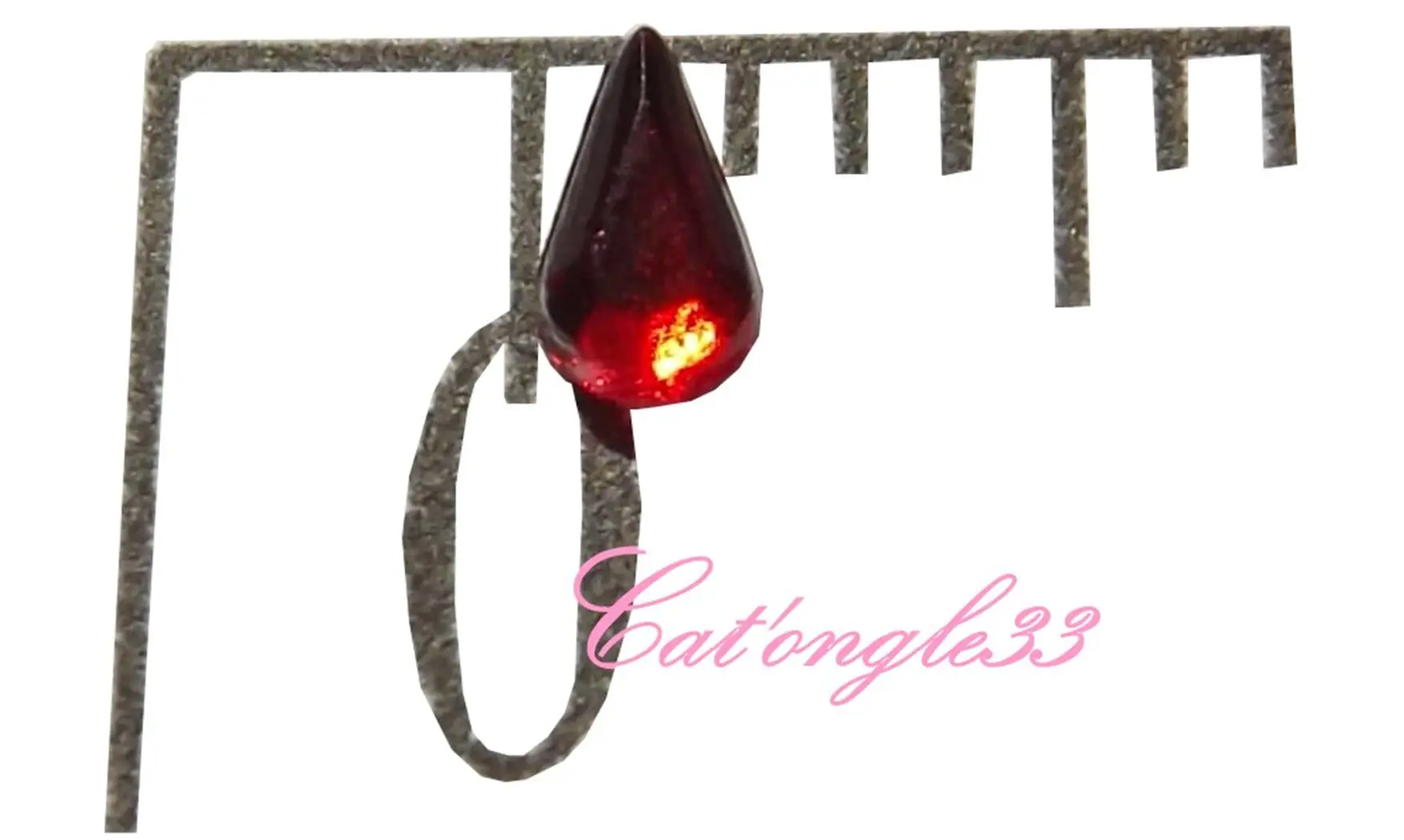 Strass goutte rouge